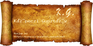 Köpeczi Gusztáv névjegykártya