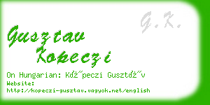 gusztav kopeczi business card
